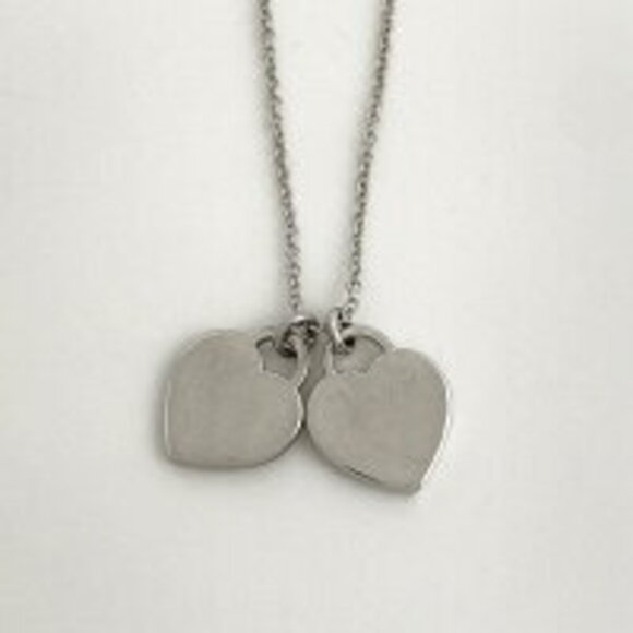 Tiffany Handbags - Tiffany Co to Double Heart Necklace Sterling Silver Blue